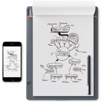 image Wacom Bamboo Slate A5 - Bloc-notes connecté pour l'écriture et le dessin - Compatible avec tablettes et smartphones sous iOS et Android - Stylet inclus