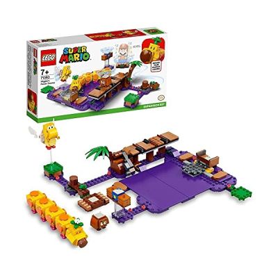 LEGO 71383 Super Mario Ensemble d’Extension Le Marais empoisonné de Wiggler, Jeu modulable à Collectionner avec Goomba et Koopa Paratroopa
