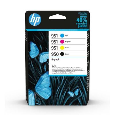 image HP 950/951 Pack de 4 cartouches d'encre originales noire, cyan, magenta et jaune (6ZC65AE)(l'emballage peut varier