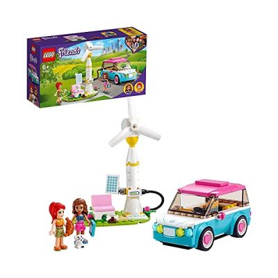 LEGO 41443 Friends La Voiture Electrique d’Olivia, Jeu de Construction avec Mini Poupées, Eco-éducation pour Filles et Garçons de 6 Ans et Plus