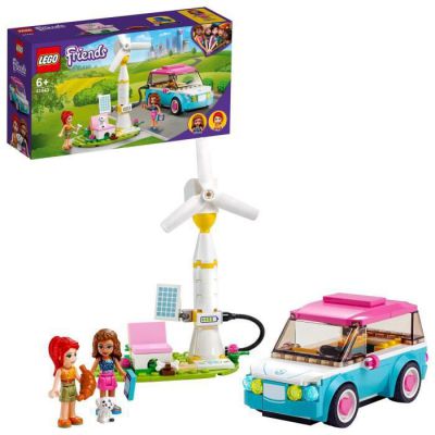 image LEGO Friends 41443 La Voiture Electrique d’Olivia, Jeu de Construction avec Mini Poupées, Eco-éducation pour Enfant de 6 Ans et