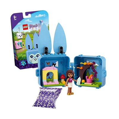 image LEGO 41666 Friends Le Cube Lapin d’Andréa, Cadeau Fille et Garçon 6 Ans, avec Mini Poupée et Figurine Animal, Jouet de Collection
