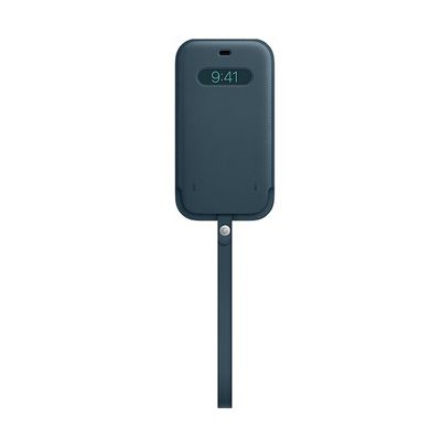 image Apple Housse en Cuir avec MagSafe (pour iPhone 12, 12 Pro) - Bleu Baltique