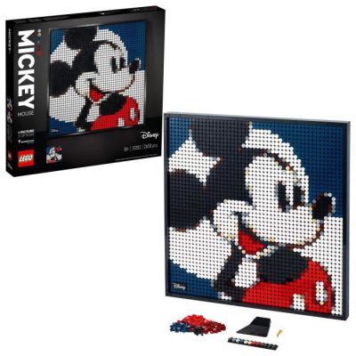 image LEGO 31202 Art Disney's Mickey Mouse Décoration Murale en Toile, Set de Bricolage pour Adultes