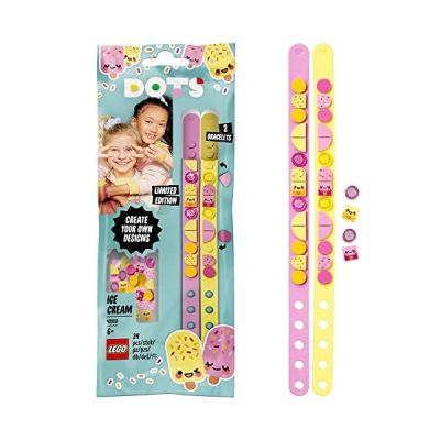 image LEGO Dots 41910 Les Bracelets Crème glacée, Kit Création Bijoux DIY, Loisirs Créatifs et Bricolage pour Enfant de 6 Ans et Plus