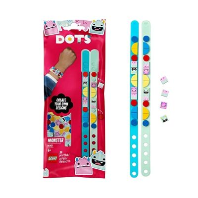 image LEGO 41923 Dots Les Bracelets Monstres, Bijoux de Poignet avec tuiles et Perles Cadeaux de Bricolage, Arts et Artisanat pour Les Enfants