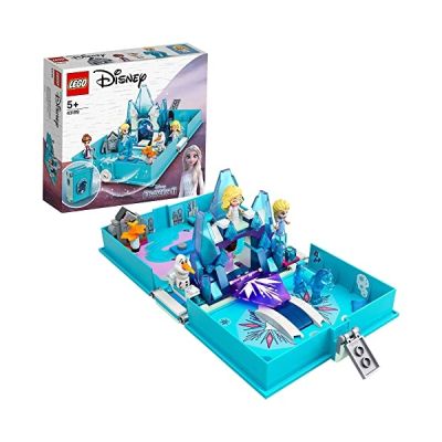 LEGO 43189 Disney Frozen 2 Les Aventures d’Elsa et Nokk dans Un Livre de Contes, Set Portable, Jeu Voyage avec Micro-Poupée