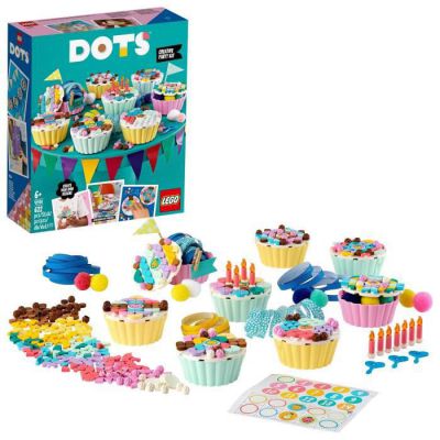 image LEGO 41926 Dots Kit créatif de fête avec Cupcakes, Coffret Cadeau d'anniversaire Bricolage, activités artistiques et Artisanales pour Enfants