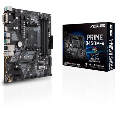 image ASUS PRIME B450M-A - carte mère GAMING (AMD Ryzen B450 Socket AM4 mATX DDR4, Aura Sync)