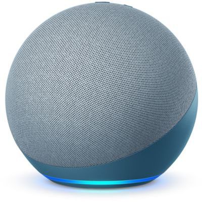 image Echo (4e génération), Avec son premium, Bleu-gris + Ampoule Connectée Philips Hue (E27), Fonctionne avec Alexa