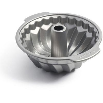 KitchenAid Bakeware Acier Aluminisé Sans PFAS Antiadhésive 24 cm Bundt Moule à Gâteau, Va au Four, Lavable au Lave-Vaisselle, Gris