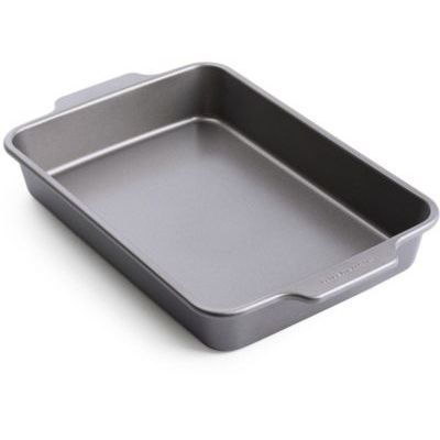 KitchenAid Bakeware Plateau à gâteau en acier aluminisé sans PFAS anti-adhésif 33 x 22,5 cm Passe au four et au lave-vaisselle Gris