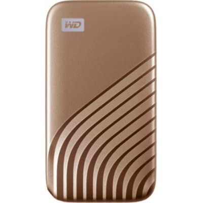 WD My Passport SSD externe 500 Go (NVMe, USB-C, 1050 Mo/s) - Doré