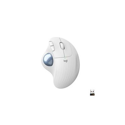image Logitech ERGO M575 Trackball - Souris sans fil avec molette de pouce, technologie de suivi fluide et précis, design ergonomique et confortable, compatible avec Windows, PC, Mac - Blanc