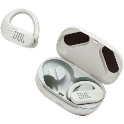 image JBL Endurance Peak II – Écouteurs de sport étanches sans fil avec étui de recharge – Blanc