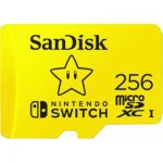 image produit SanDisk microSDXC pour les consoles Nintendo Switch, Super Mario Super Star 256 Go, UHS-I Carte, jusqu'à 100 Mo/s, Produit sous licence Nintendo, Class 10, U3 - livrable en France