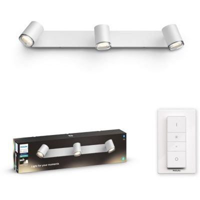 image Philips Hue White Ambiance ADORE Spot barre tube 3x5.5W salle de bain compatible Bluetooth - Blanc (télécommande incluse)
