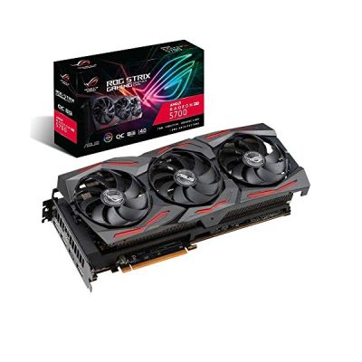 image ASUS Carte Graphique ROG Strix Radeon RX 5700 OC Edition avec Mémoire GDDR6 de 8 Go – Ventilateurs Axiaux, 0dB, Dual BIOS, Auto-Extreme, Super Alloy Power II, MaxContact