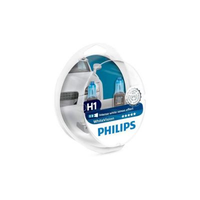 image Philips PH H155W Ampoules Halogène Vision H1 12 V, Blanc, Set de 2