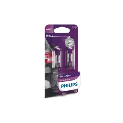 image Philips 12040VPB2 Lot de 2 ampoules à culot en verre WBT10 sous blister