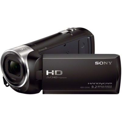 image Sony HDR-CX240 Caméscope Handycam avec objectif grand angle 29,8 mm ZEISS, SteadyShot et 130 minutes d'autonomie Noir