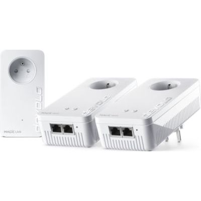 image Devolo Magic 1 WiFi : Pack de 3 adaptateurs CPL 1200 Mbps et Wi-Fi AC MESH avec ports Fast Ethernet