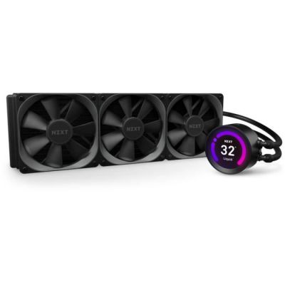 image NZXT Kraken Z73 360 mm - RL-KRZ73-01 - AIO RGB CPU Liquid Cooler - Customizable LCD Display - Improved Pump - Powered by CAM V4 - RGB Connector - Aer P 120 mm Radiator Fans (3 Included)