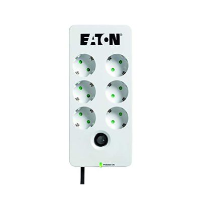 image Eaton Protection Box 6 DIN Bloc multiprise avec protection contre les surtensions 6 prises Schuko Blanc