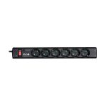 image produit Eaton Protection Strip 6 Tel@ DIN Bloc multiprise avec Protection Contre Les surtensions 6 Prises Schuko commutable, Protection téléphonique Noir