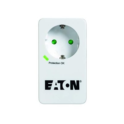 image Eaton Protection Box 1 TEL@ DIN Adaptateur de prise avec protection contre les surtensions (prise Schuko, protection téléphone) Blanc