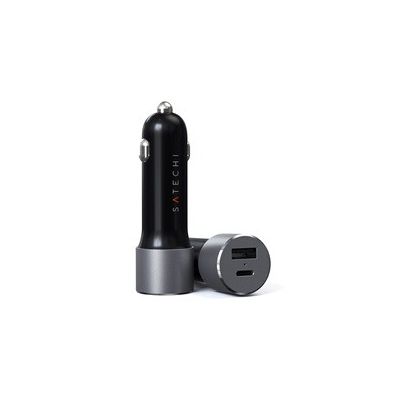image Chargeur allume cigare Satechi USB-C PD 72W gris sideral
