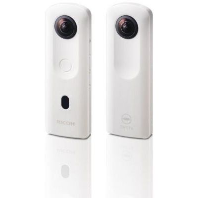 image RICOH THETA SC2 BLANC Camera 360° Video 4K avec stabilisation Haute résolution d'image transfert de données haute vitesse Capture d'image de nuit sans bruit Fin et léger pour iPhone, Android