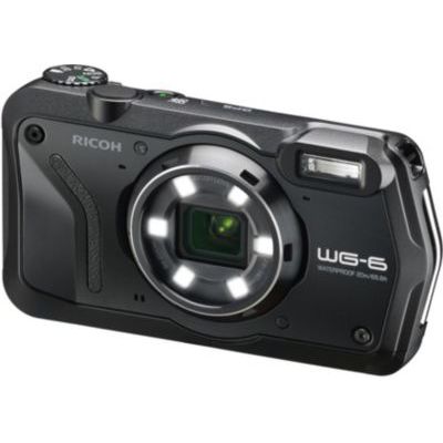 image RICOH WG-6 Noir Compact étanche de 20 MP images haute résolution, écran LCD 3 pouces, résistant aux chocs de 2, 10 m, mode sous-marin éclairage annulaire avec 6 ledspour macro photographie