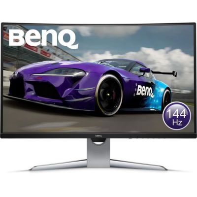 image BenQ EX3203R écran Gaming incurvé de 31.5 pouces, QHD 2K, HDR, 144 Hz, 1800R, FreeSync 2, Capteur de luminosité ambiante B.I., HDMI, Display Port, USBC, Gris