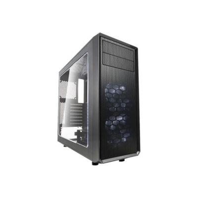 image Fractal Design Focus G - Mid Tower Computer Case - ATX - High Airflow - 2X Fractal Design Silent LL Series 120mm White LED Fans Included - USB 3.0 - Window Side Panel - Grey