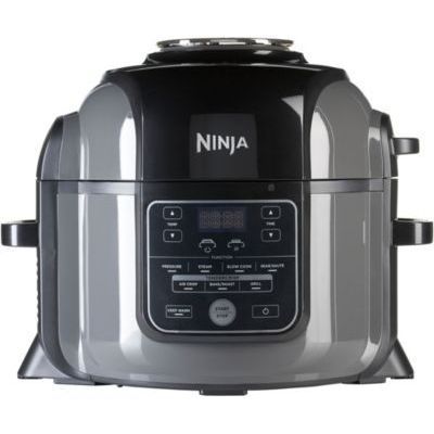 image Multicuiseur Ninja Foodi, Air Fryer, 9-en-1, 6L, 9 fonctions de cuisson, Cuisson sous pression, Friture à l'air, Cuisson lente, Gril et plus, Acier brossé et Noir, OP300EU