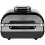 image produit Ninja Grill & friteuse à air Foodi Max [AG551EU] avec sonde de Cuisson numérique Grill & Air Fryer, Non-Stick Ceramic Coated, 3,8 litres, Gris/Argent