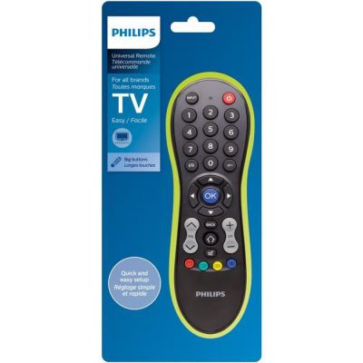 image Philips SRP3011/10 Télécommande Universelle TV, Compatible Toutes Marques, avec Larges Touches, Configuration Rapide, Noir