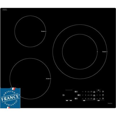 image SAUTER SPI4361B - Table de cuisson induction - 3 zones - 7200W - L60 x P52cm - Revêtement verre - Noir