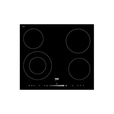 image BEKO HIC64502T Plaque de cuisson vitrocéramique - 4 zones - 6700W - L58 x P51cm - Revêtement verre - Noir