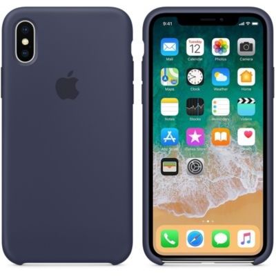 image Coque Apple iPhone X Silicone Bleu nuit