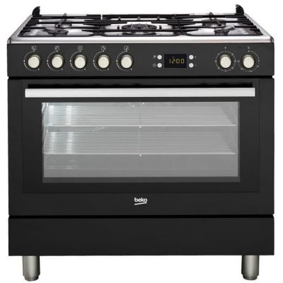 image BEKO GM15310DB Piano de cuisson - Table gaz 5 foyers - 3,3kW - Four multifonction- 112L - B- Larg 90cm x Haut 85cm - Coloris Noir