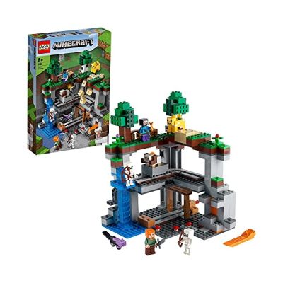 LEGO 21169 Minecraft La Première Aventure Jeu du Nether avec Steve, Alex, le Squelette, le Chat Mort, Moobloom et le Mouton à Cornes