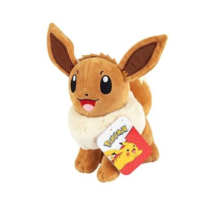 PoKeMoN BO36772, Evoli (20 cm), Peluche Super Douce et réaliste, pour câliner et Aimer, Orange