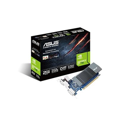 image ASUS GT710SL2GD5 GeForce GT 710 2Go GDDR5 Cartes Graphiques (GeForce GT 710, 2 Go, GDDR5, 64 bit, 2560 x 1600 Pixels, PCI Express x16 2.0) Noir 90YV0AL3-M0NA00