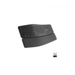 image produit Logitech ERGO K860 Clavier Ergonomique Sans Fil - En Deux Parties, Repose Poignet, Frappe Naturelle, Bluetooth et Connectivité USB, Compatible avec PC & Mac, Clavier Français AZERTY - Gris