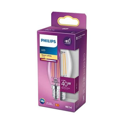 Philips Ampoule LED Equivalent 40W B35 E14 Blanc chaud Non Dimmable