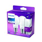 image produit Philips ampoule LED Equivalent 75W E27 Blanc froid non dimmable, verre, lot de 2 - livrable en France