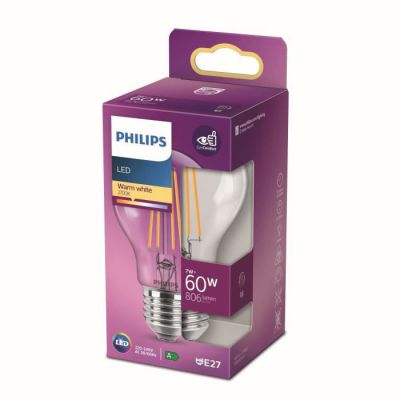 image Philips Ampoule LED Equivalent 60W E27 Blanc chaud Non Dimmable