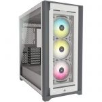 image produit Corsair iCUE 5000X RGB Moyen-Tour Connecté en Verre Trempé Boîtier (Quatre Panneaux , Système de Câbles RapidRoute, Trois Ventilateurs de 120 mm Inclus, Éclairage Intelligent) Blanc